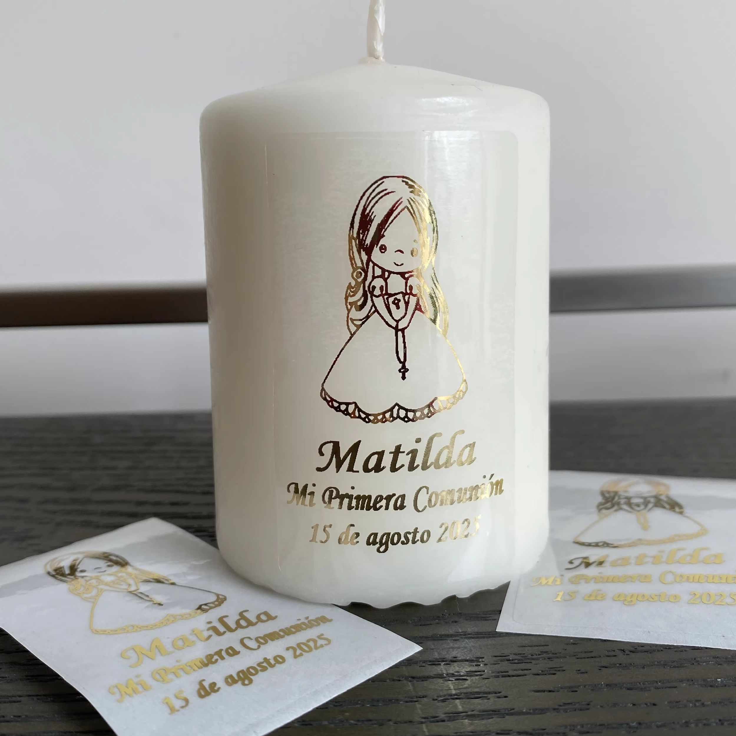 Personalised Candle Label - Adesivos Personalizados para a Primeira Comunhão