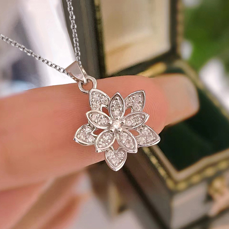 Birth Flower Necklace - 925 prata esterlina flor colar personalidade