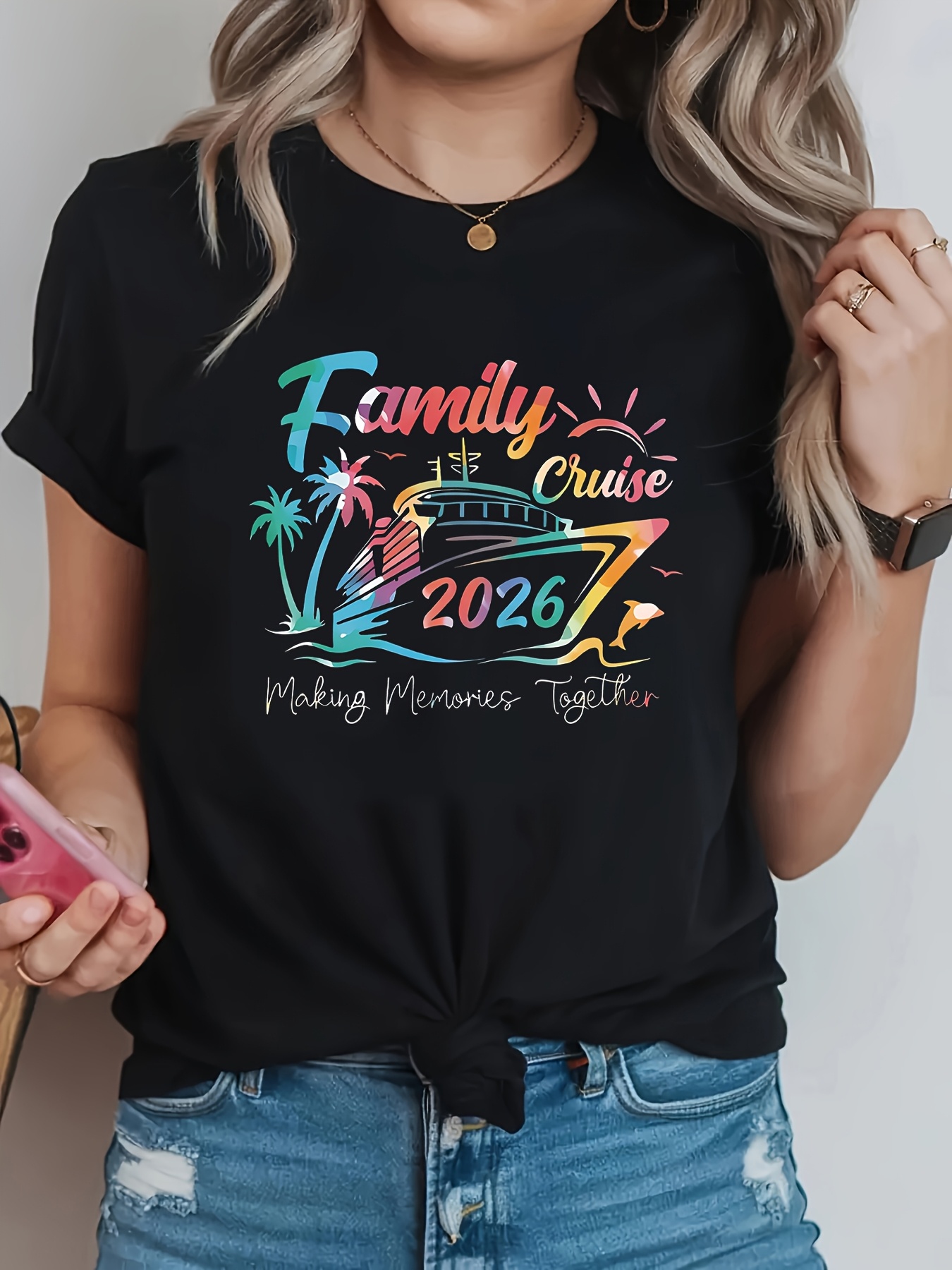 Camiseta Casual Feminina Plus  - Family Tree Print avaliação e preço