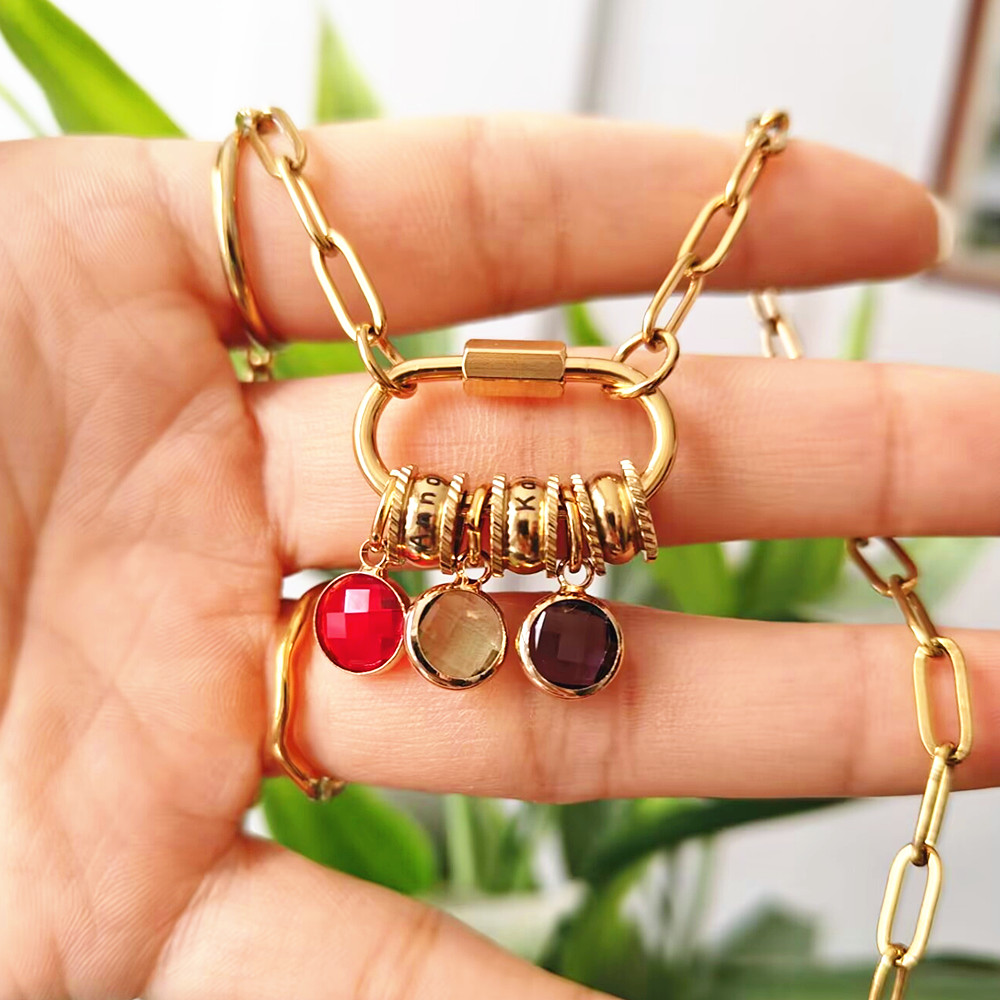 Personalizado mosquetão nome c - Birth Flower Necklace avaliação e preço